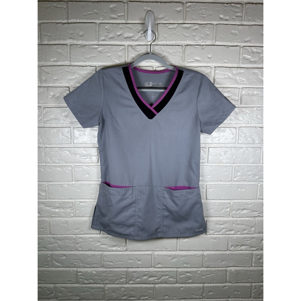 Greys Anatomy Scrub Top XS Womens Pocket Modern Fit Meredith Grey Soft Comfort